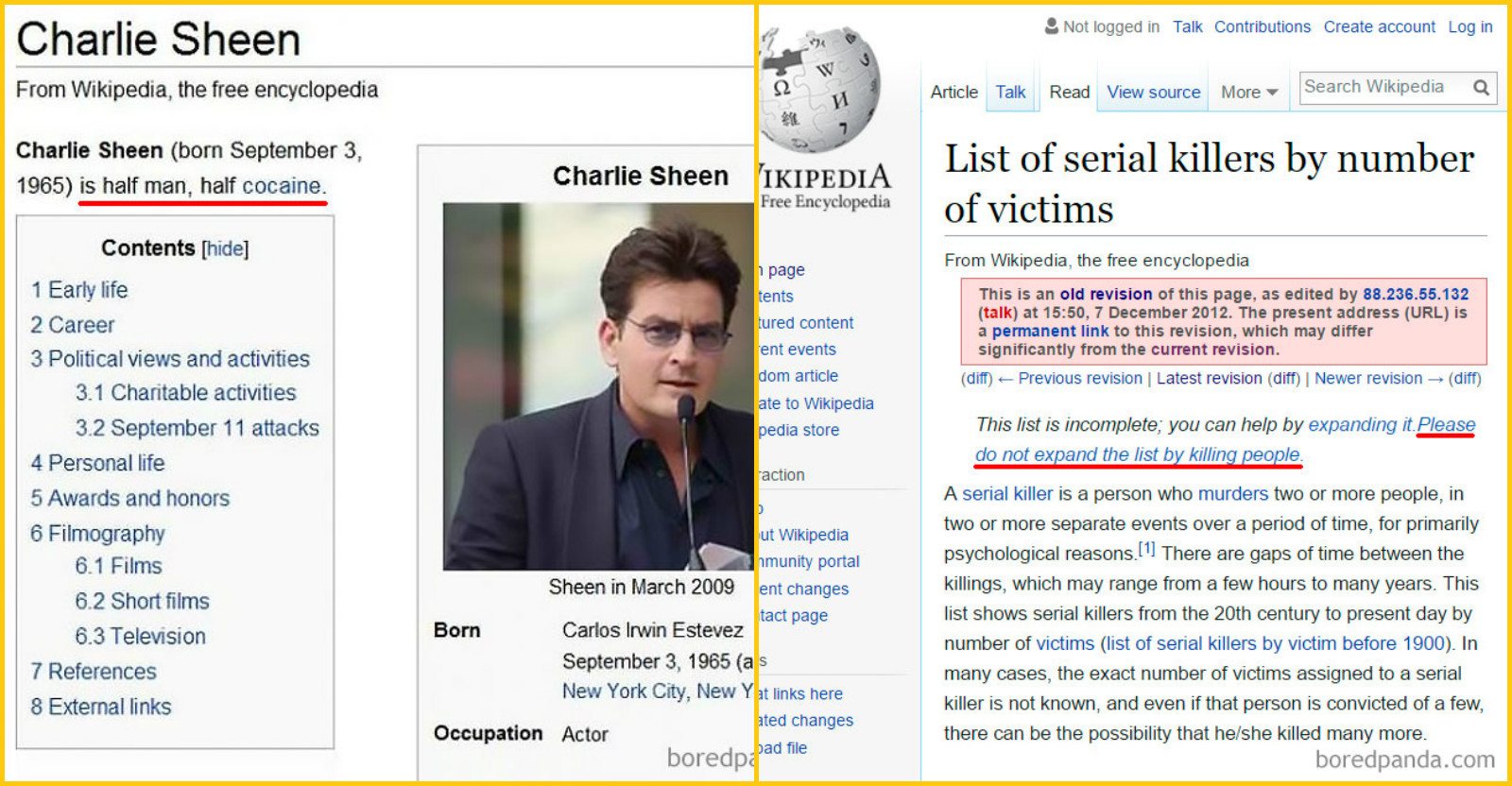 15 najvtipnejších úprav stránok Wikipédie internetovými vandalmi, ktoré zamestnávajú editorov a bavia internet