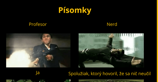 Nič neviem..Poznáme