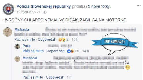 Na FB Polície SR sa objavila hovorkyňa Andreja Danka