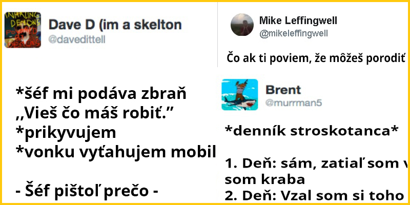 Výber tých najvtipnejších postov na Twitteri
