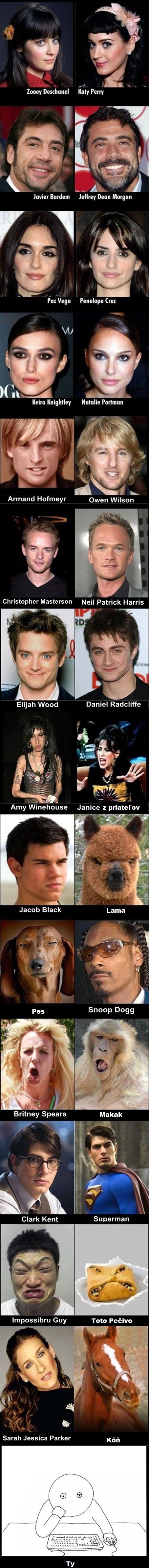 Neuveriteľná a niekedy až komická podobnosť známych tvári
