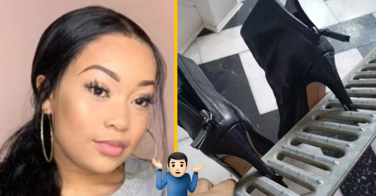 Žene sa zasekli topánky v odtoku, tak si zobrala odtok aj s topánkami domov…