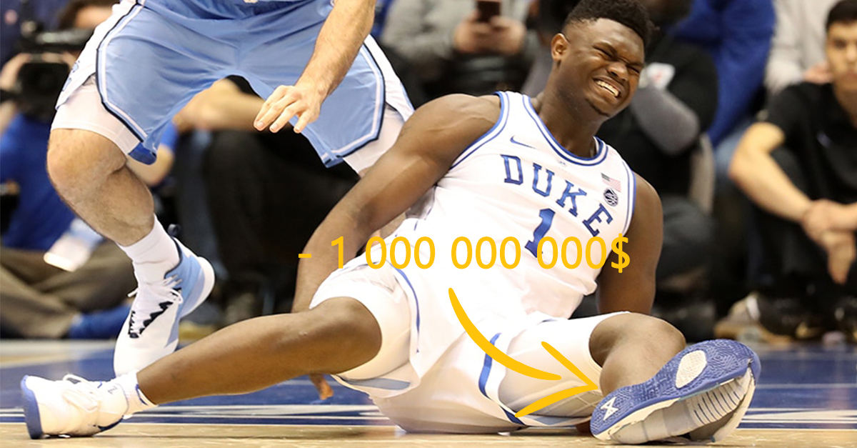 Počas basketbalového zápasu sa hráčovi roztrhla Nike teniska – akcie spoločnosti klesli o jednu miliardu dolárov