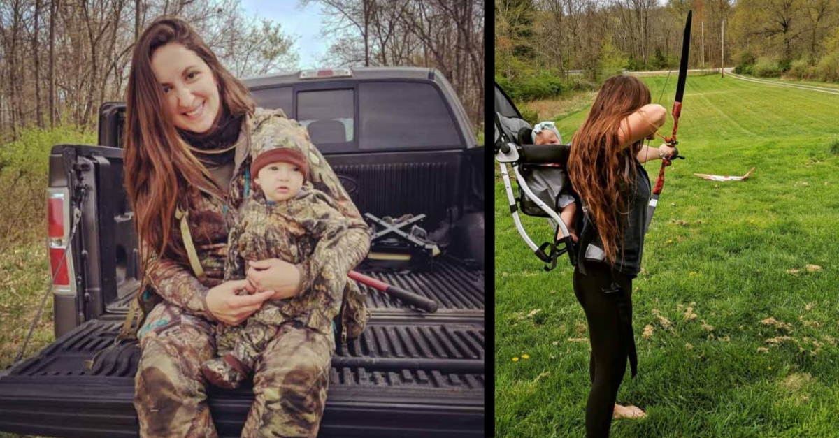 Zoznámte sa s mamou, ktorá nosí svoje malé dieťa na chrbte, zatiaľ čo strieľa zvieratá