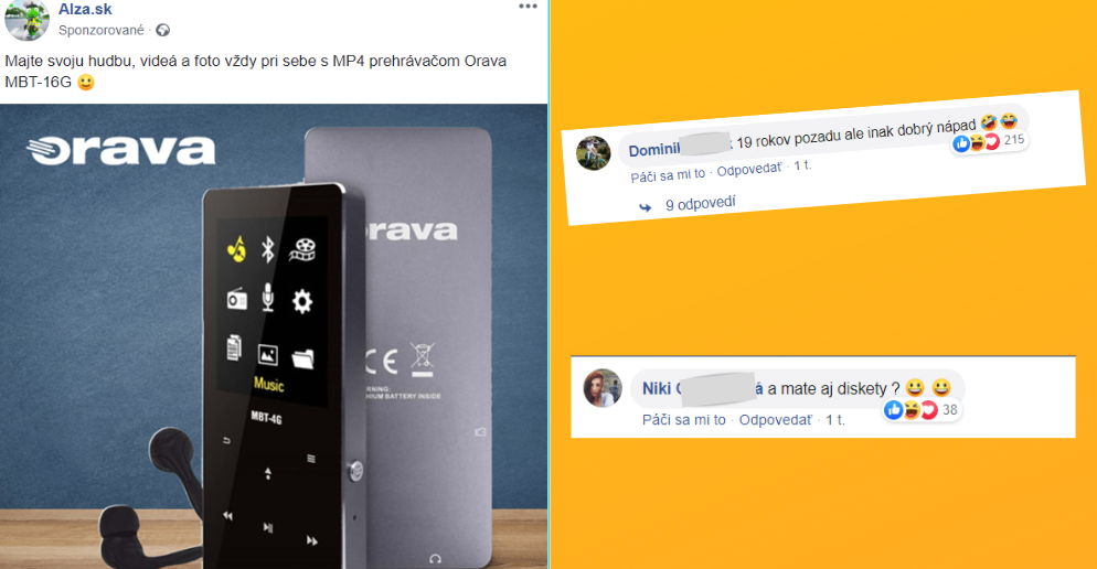 Alza to s reklamou na mp4 prehrávač ORAVA trochu nevychytala – Vtipné reakcie Slovákov na seba nenechali dlho čakať