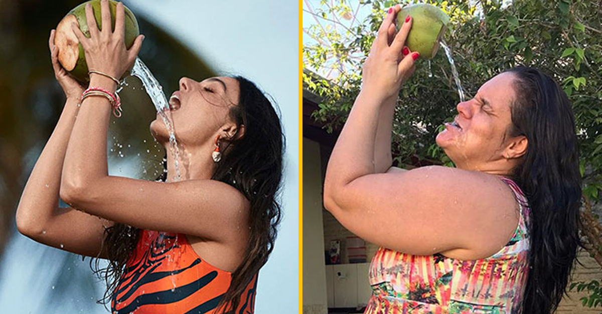 Žena humorne prerobila niektoré známe fotografie. Výsledok je … „ohromujúci“