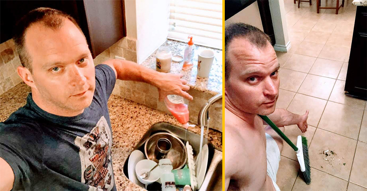 Muž, ktorý pri upratovaní zapózoval na „sexy“ zábavných fotkách, sa stal hitom internetu