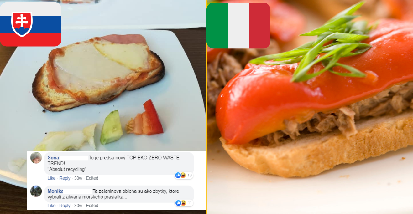 Žena si objednala talianske Crostini v slovenskom podniku  a dostala vcelku zaujímavé jedlo – Pozrite si reakcie Slovákov