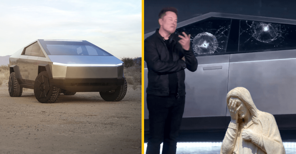 Elon Musk testoval nerozbitné sklo na premiére jeho nového modelu „Cybertruck“, no a trochu to nevydalo