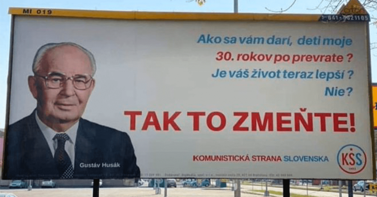 Komunisti po 30 rokov nekandidujú do parlamentu. Zaplatili bilboardy s Husákom a na viac im nezostalo