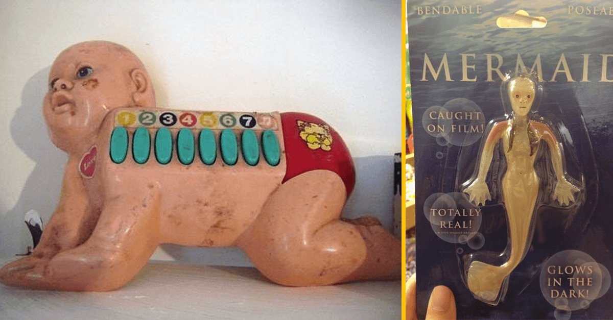 Niekoľko hračiek, ktoré mali rozveseliť deti, no v skutočnosti by vystrašili aj dospelého (12 zábavných obrázkov)