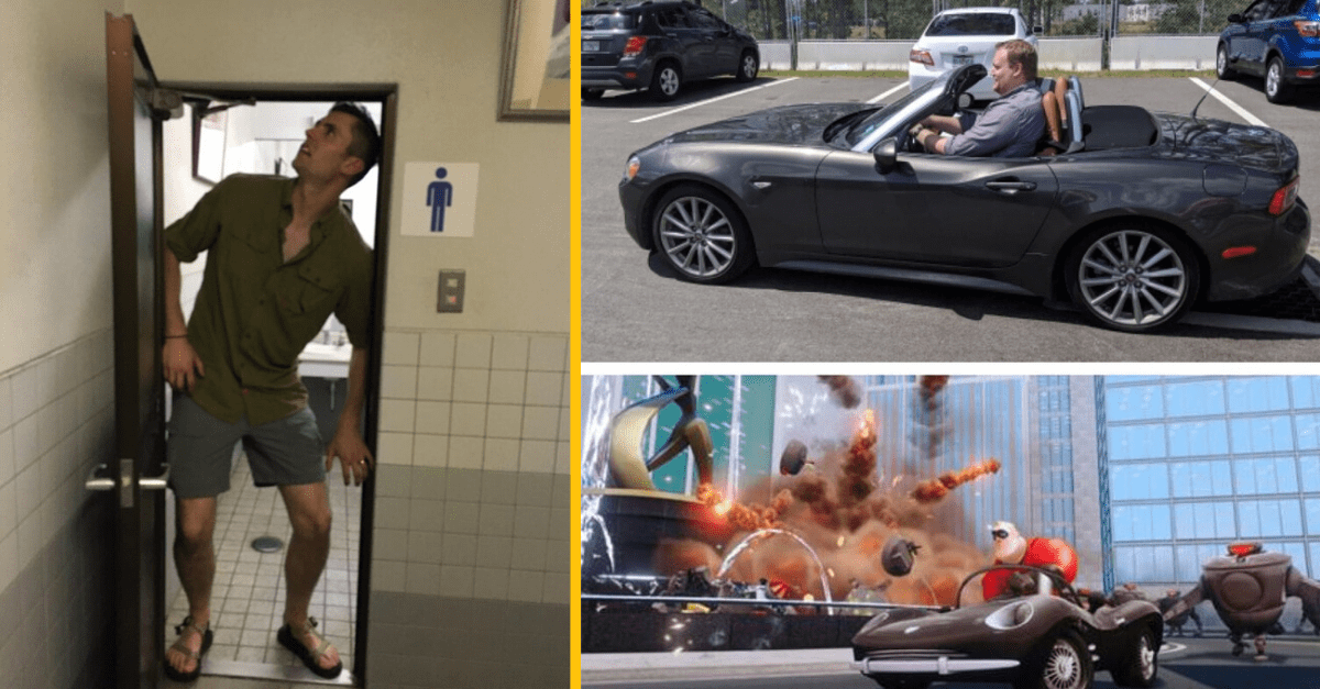 Vtipné fotky ľudí, ktorí sa kvôli svojej výške dostali do zapeklitej situácie