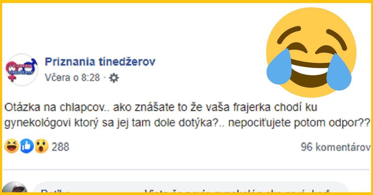 Jeho frajerka chodí ku gynekológovi a jemu sa to nepáči. Ľudia si zavtipkovali na jeho účet v komentároch