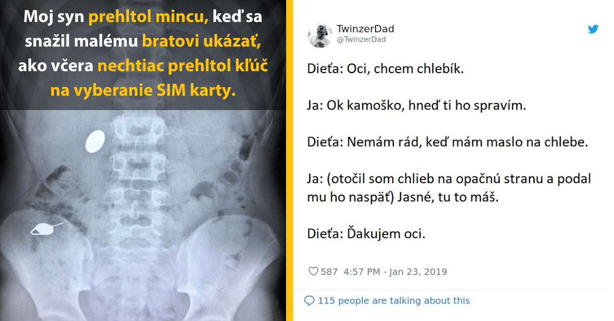 10 vtipných detí, ktoré dostali svojich rodičov do kolien