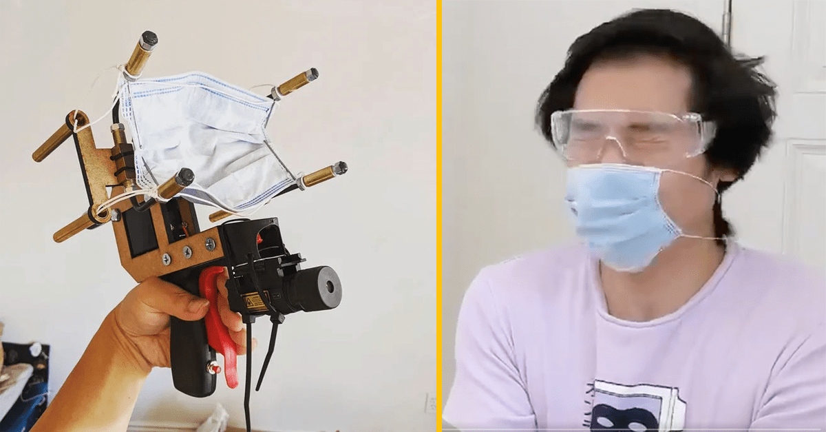 Muž vymyslel rúškovú zbraň. Chce ju používať na ľudí, ktorí odmietajú dobrovoľne nosiť rúško