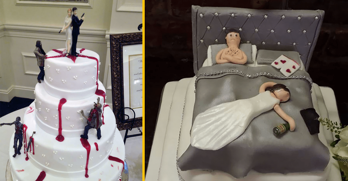 15 svadobných tort, ktoré kompletne zničili tento veľký deň