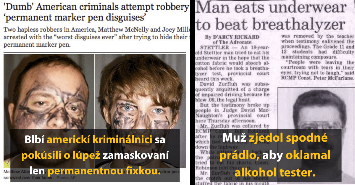 15 najblbších zlodejov z celého sveta (15 tituliek)