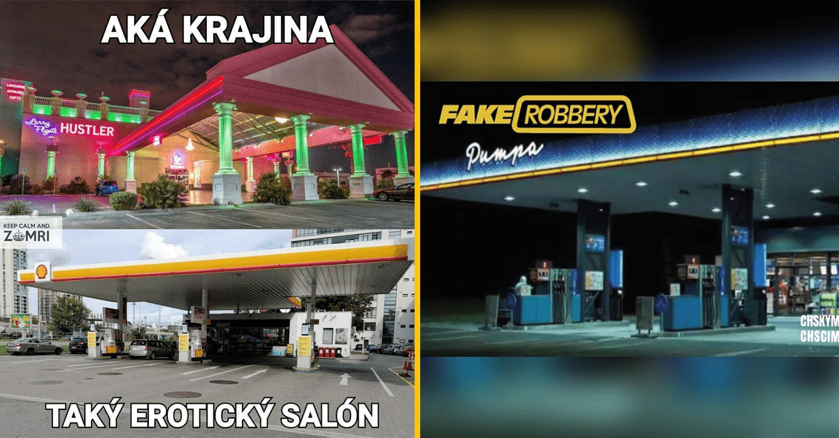 Zábavné obrázky, ktoré si uťahujú z orálneho „zdržania“ zlodeja na pumpe
