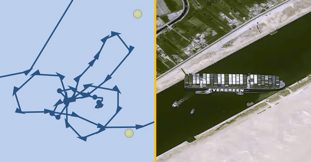 Kapitán lode, ktorá zablokovala prieplav, predtým nakreslil na more obrovský p*nis