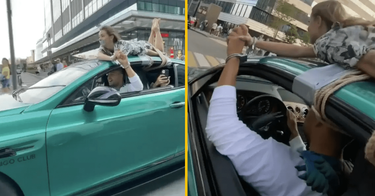 Influencer priviazal svoju priateľku na strechu auta a jazdil s ňou po meste. Teraz ho stíhajú úrady