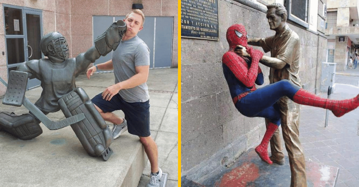 21 vtipných momentiek, na ktorých sochy útočia na ľudí