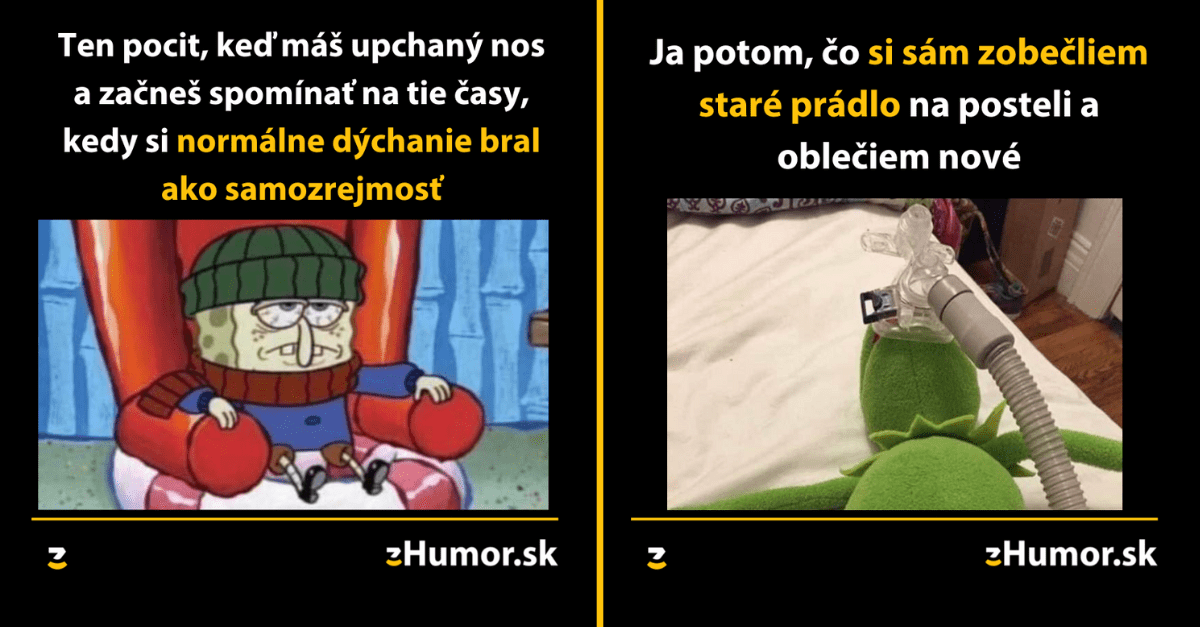 Zopár memečiek, ktoré vznikli, aby ti spríjemnili deň #1266 : V chorobe je normálne dýchanie luxus.