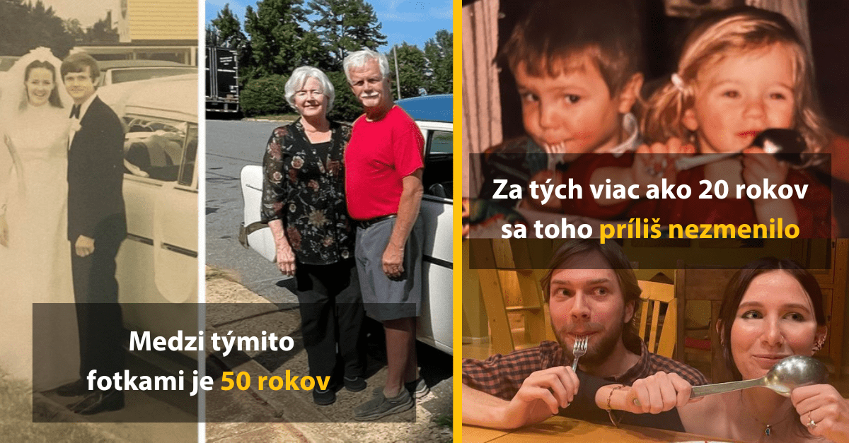 Aktéri zo 15 fotiek z mladosti si po rokoch urobili tú istú fotku