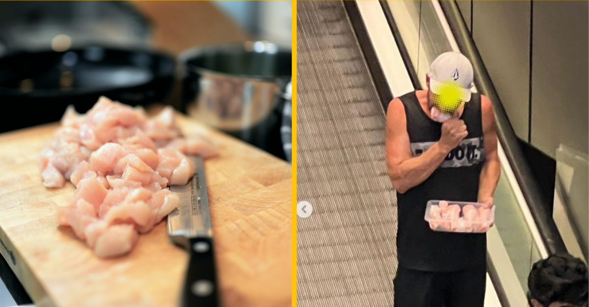 Jazdil na eskalátore a pochutnával si na surovej kuracine. Muž znechutil celý internet