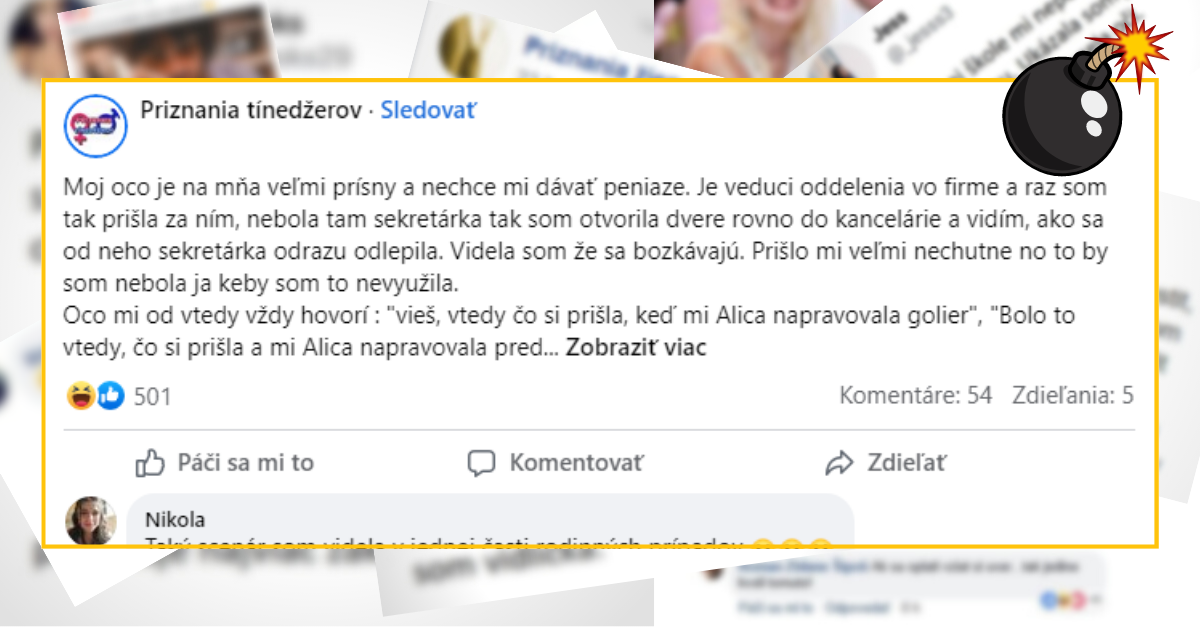 Bomby zo sociálnych sietí #770 – kryla otcovu neveru, pretože jej začal dávať vreckové
