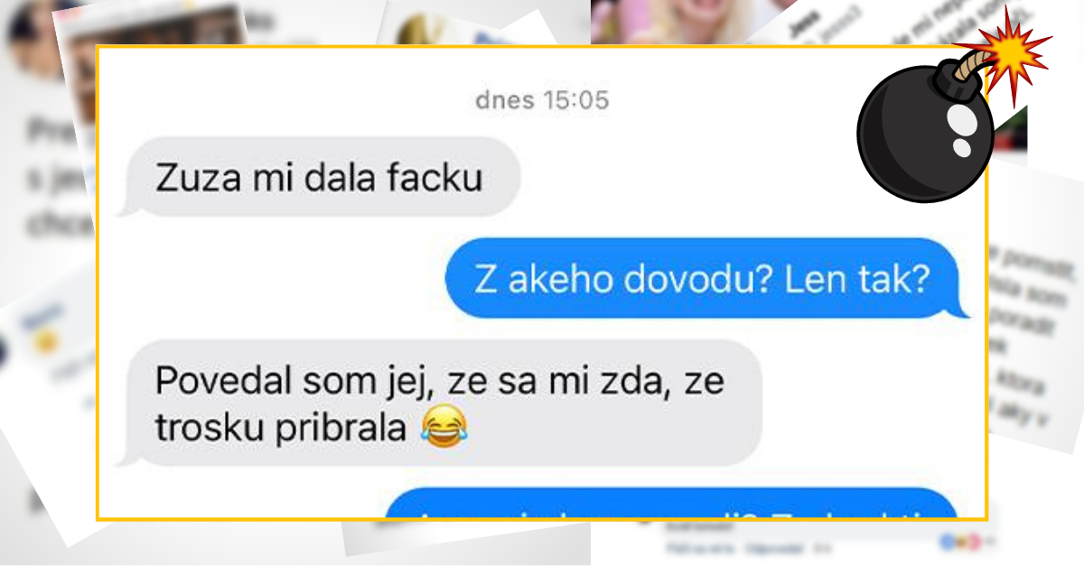 Bomby zo sociálnych sietí #785 – dala mu facku, pretože jej povedal, že pribrala, jeho kamoš na to svojsky odpovedal