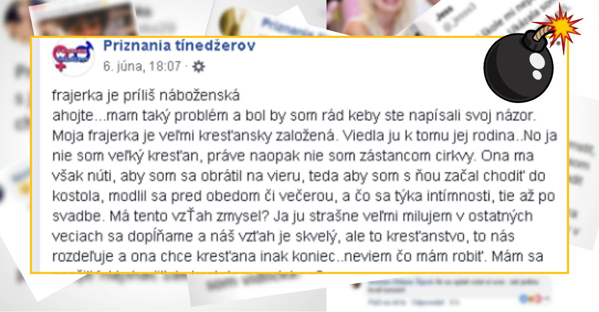 Bomby zo sociálnych sietí #787 – posťažoval sa, že jeho frajerka je moc kresťanská, komentár k tomu ťa rozseká