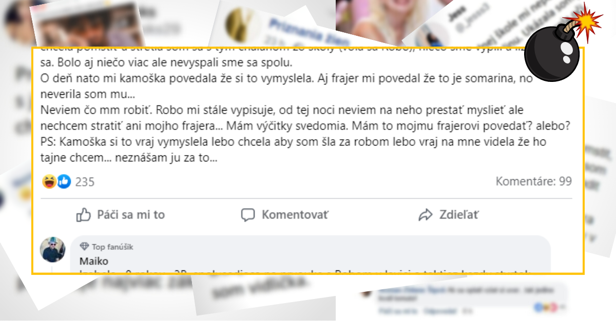 Bomby zo sociálnych sietí #803 – vyspala sa s druhým chalanom, teraz to ľutuje, ale vtipný komentár na jej účet ťa pobaví