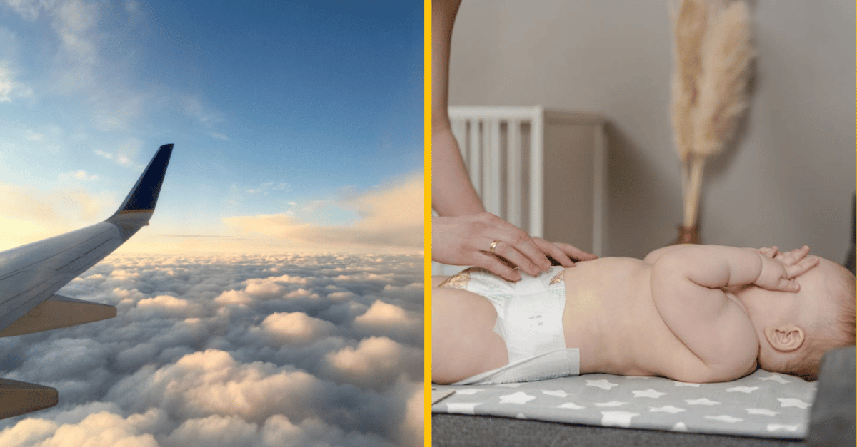 Žena v lietadle znechutená, po tom, čo cestujúca vymieňala dieťaťu plienku priamo vedľa nej
