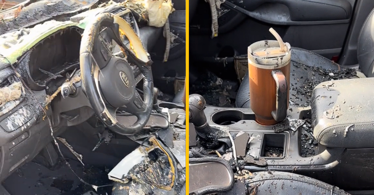 Jej auto zhorelo, no jej Stanley pohár ostal nedotknutý. Spoločnosť Stanley sa jej rozhodla kúpiť nové auto