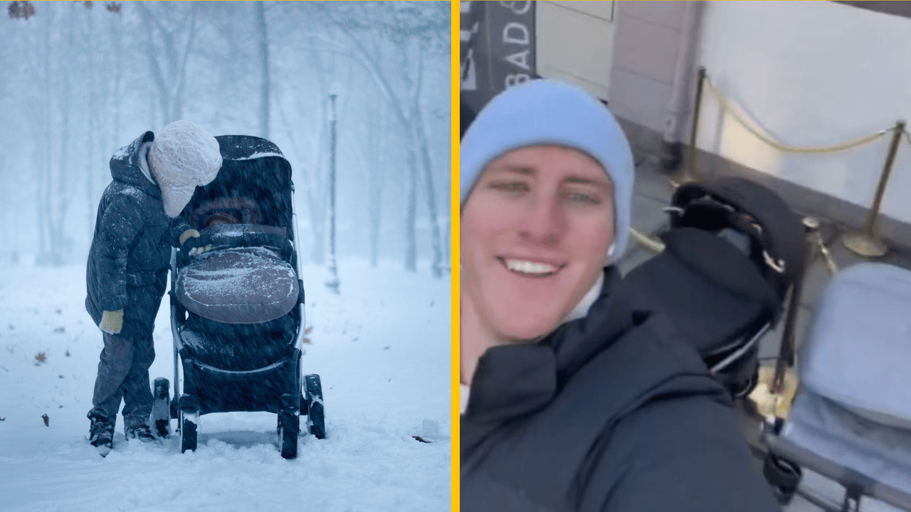 Spiace nórske bábätká, ponechané v mrazivom počasí v kočíku – kde sú ich rodičia?