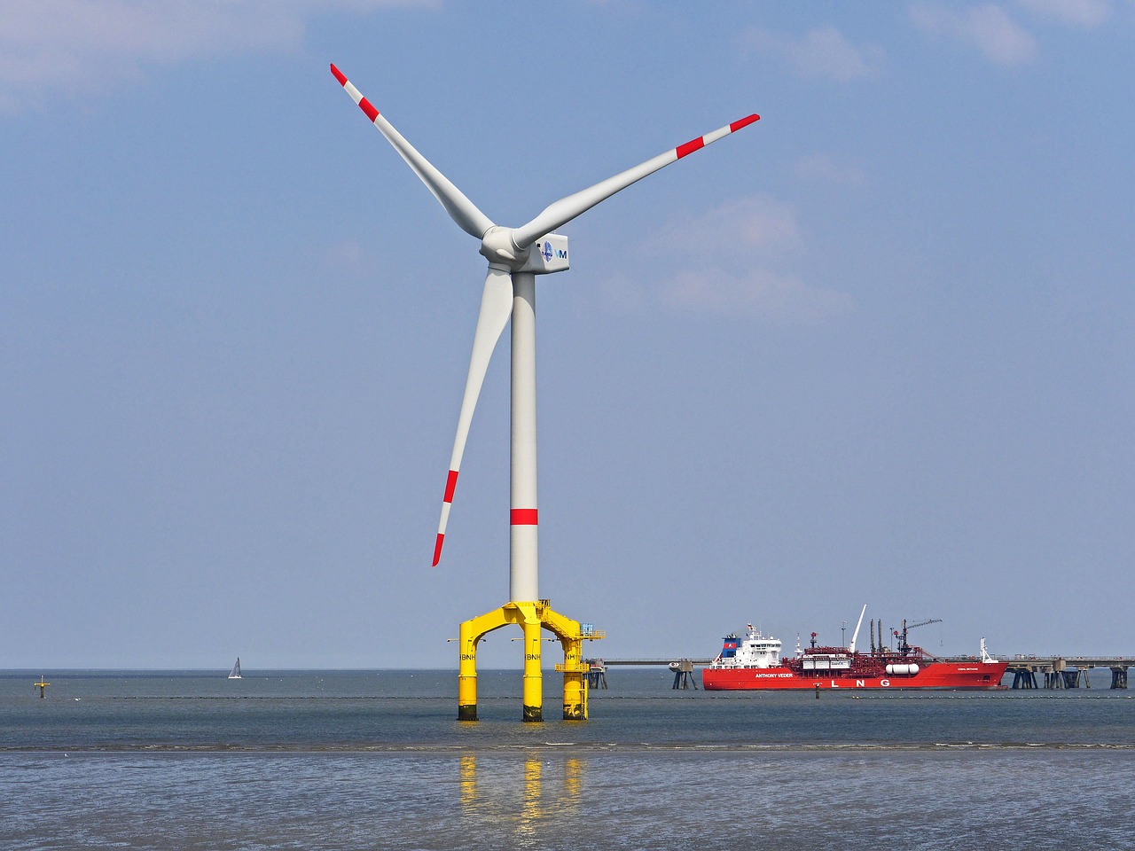 windmill, offshore, wadden sea
