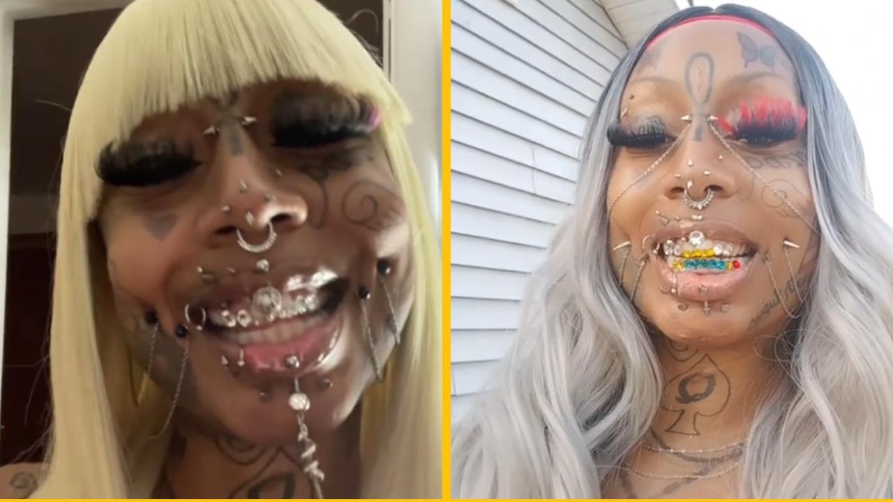 41-ročná „Left-handed Granny“ je pokrytá tetovaniami a piercingami a internetovým trollom odkazuje, že to miluje