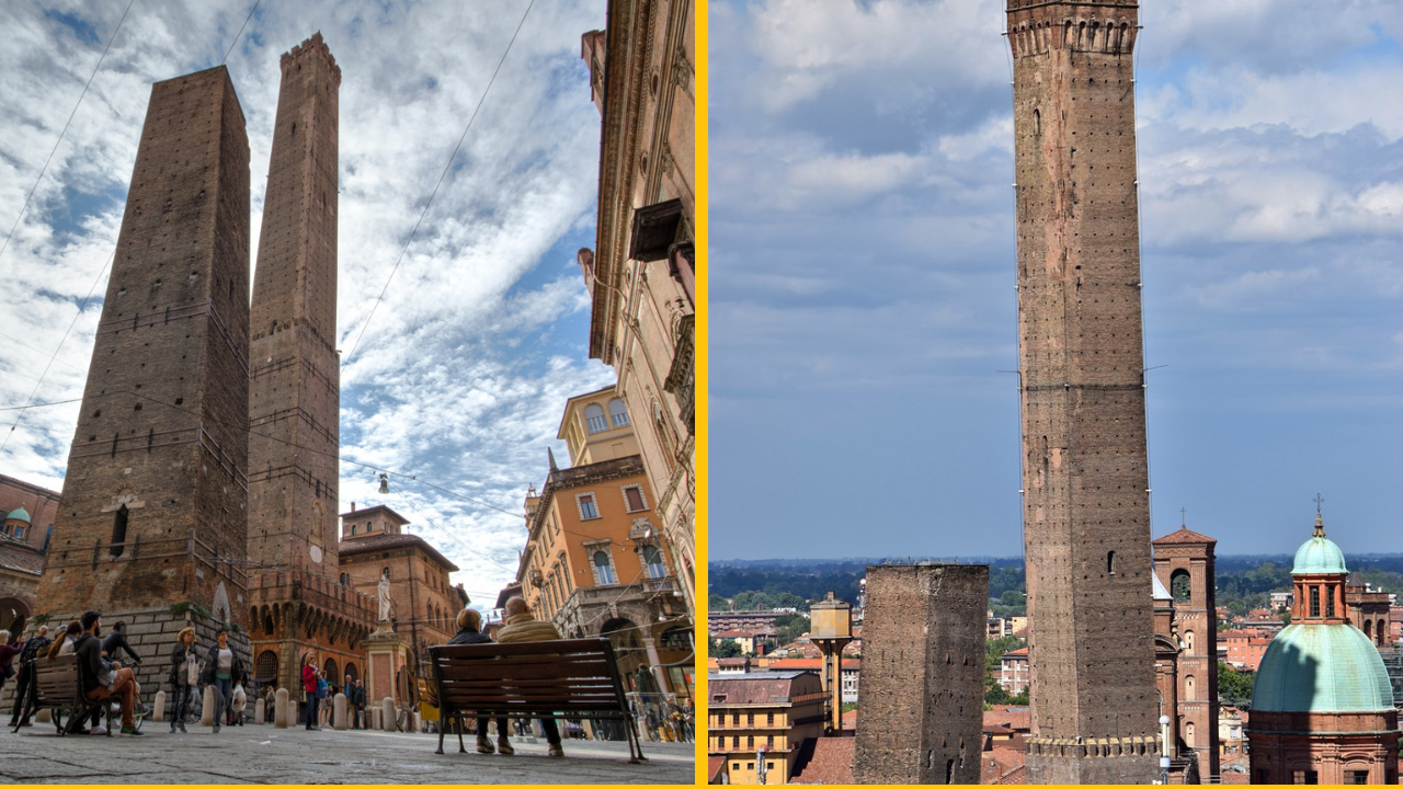 Talianski predstavitelia zabezpečili šikmú vežu z 12. storočia v Bologni, aby zabránili zrúteniu