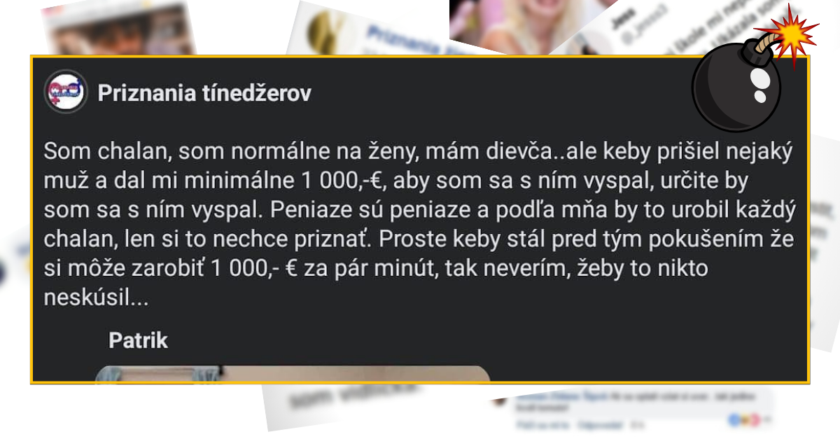 Bomby zo sociálnych sietí #875 – bol by ochotný sa za peniaze vyspať s chlapom, komentáre pod statusom ťa odrovnajú