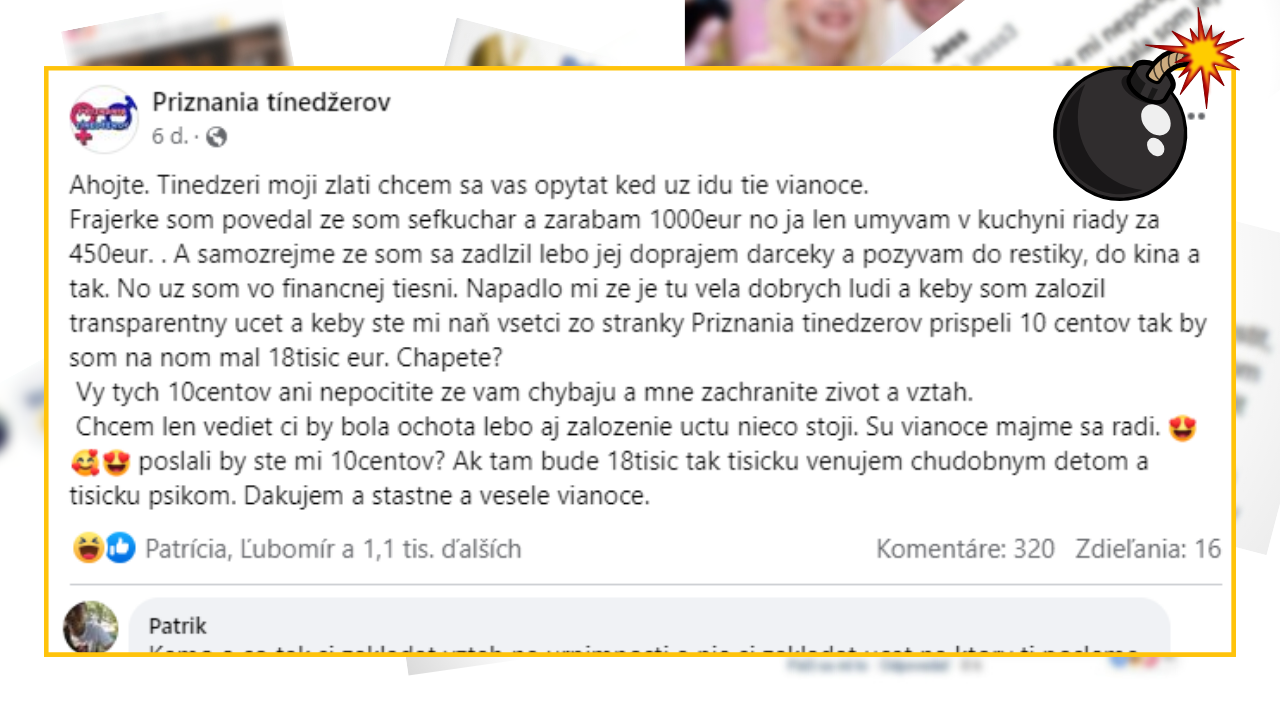 Bomby zo sociálnych sietí #883 – chcel si rýchlo zarobiť peniaze na internete a zachrániť si vzťah, dostal trefný komentár