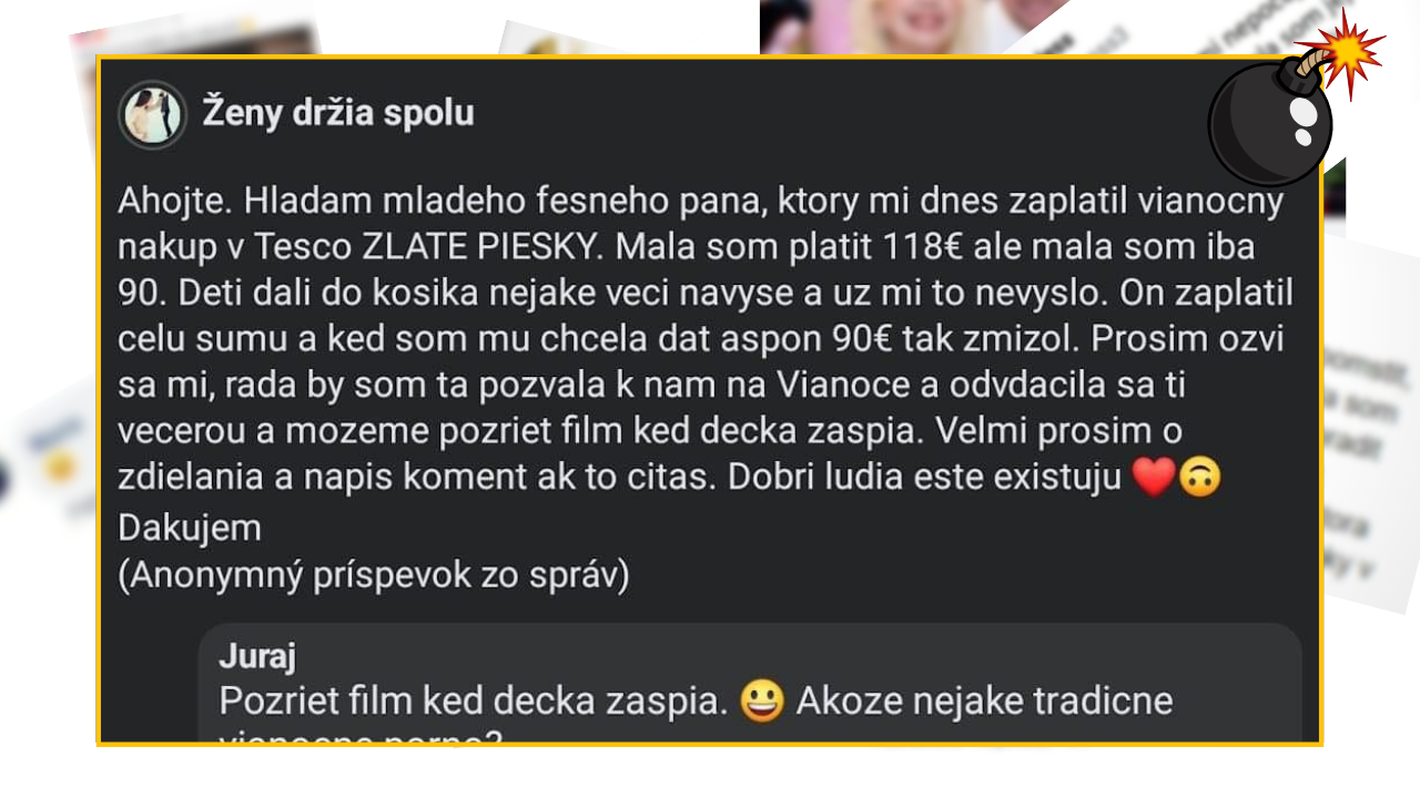 Bomby zo sociálnych sietí #887 – hľadá muža, ktorý za ňu zaplatil celý nákup a pozýva ho k sebe na film