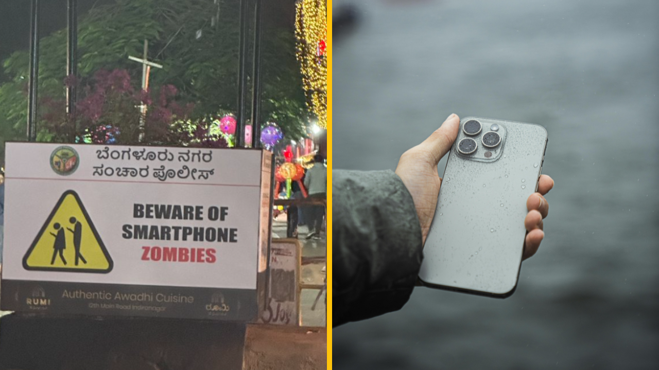 V meste Bengaluru je bilboard, ktorý varuje pred tzv. smartphone ...