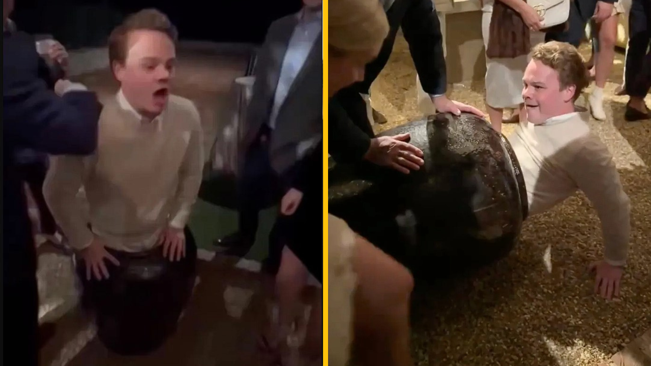 Zabával sa až kým neuviazol v obrovskej váze. Našťastie pre neho mala párty šťastný koniec