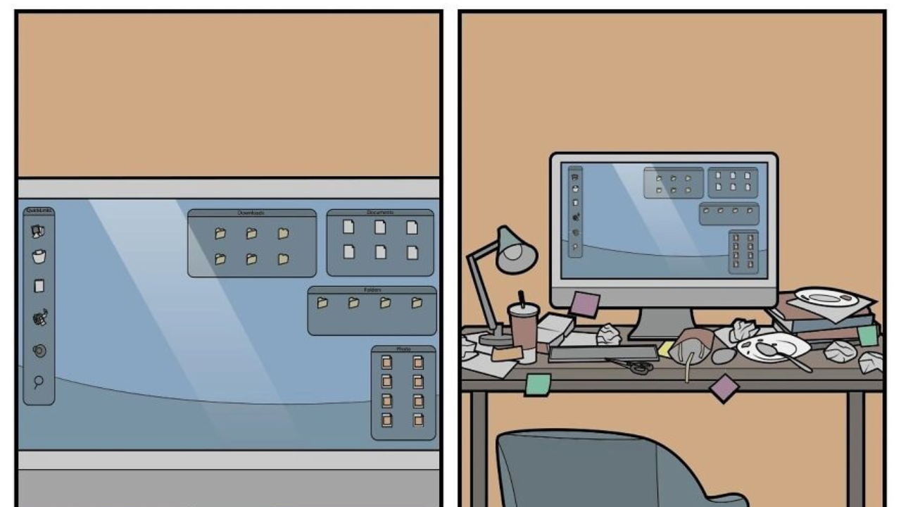 17 obrázkov ilustrujúcich dve strany našich každodenných činností