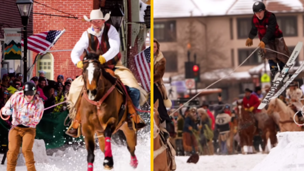 Čo získate, keď skrížite ródeo s lyžovaním? Divoký a šialený skijoring