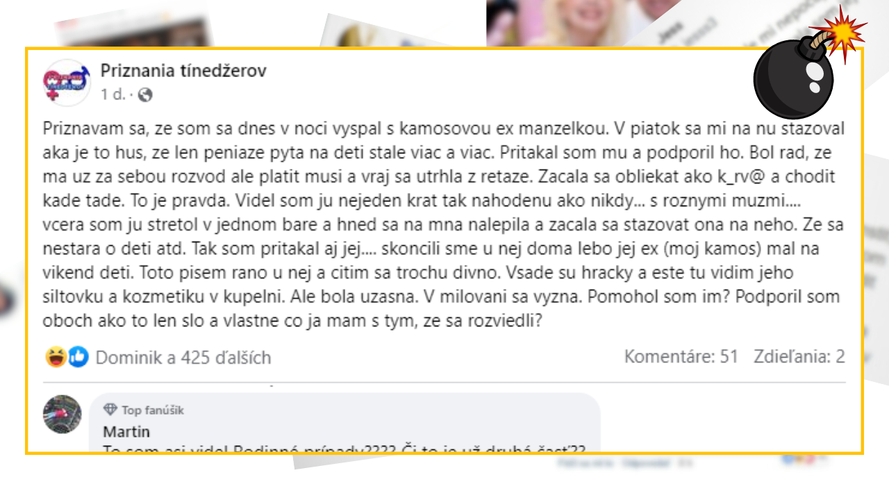 Bomby zo sociálnych sietí #945 – rozdal si to v posteli s kamarátovou ex, teraz má výčitky
