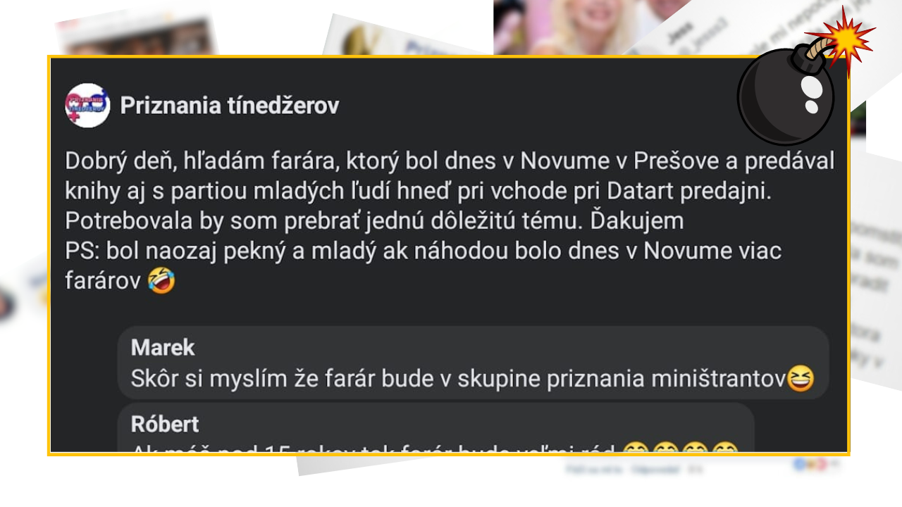 Bomby zo sociálnych sietí #940 – hľadala farára z Prešova, ktorý sa jej páčil, dostala vtipné komentáre