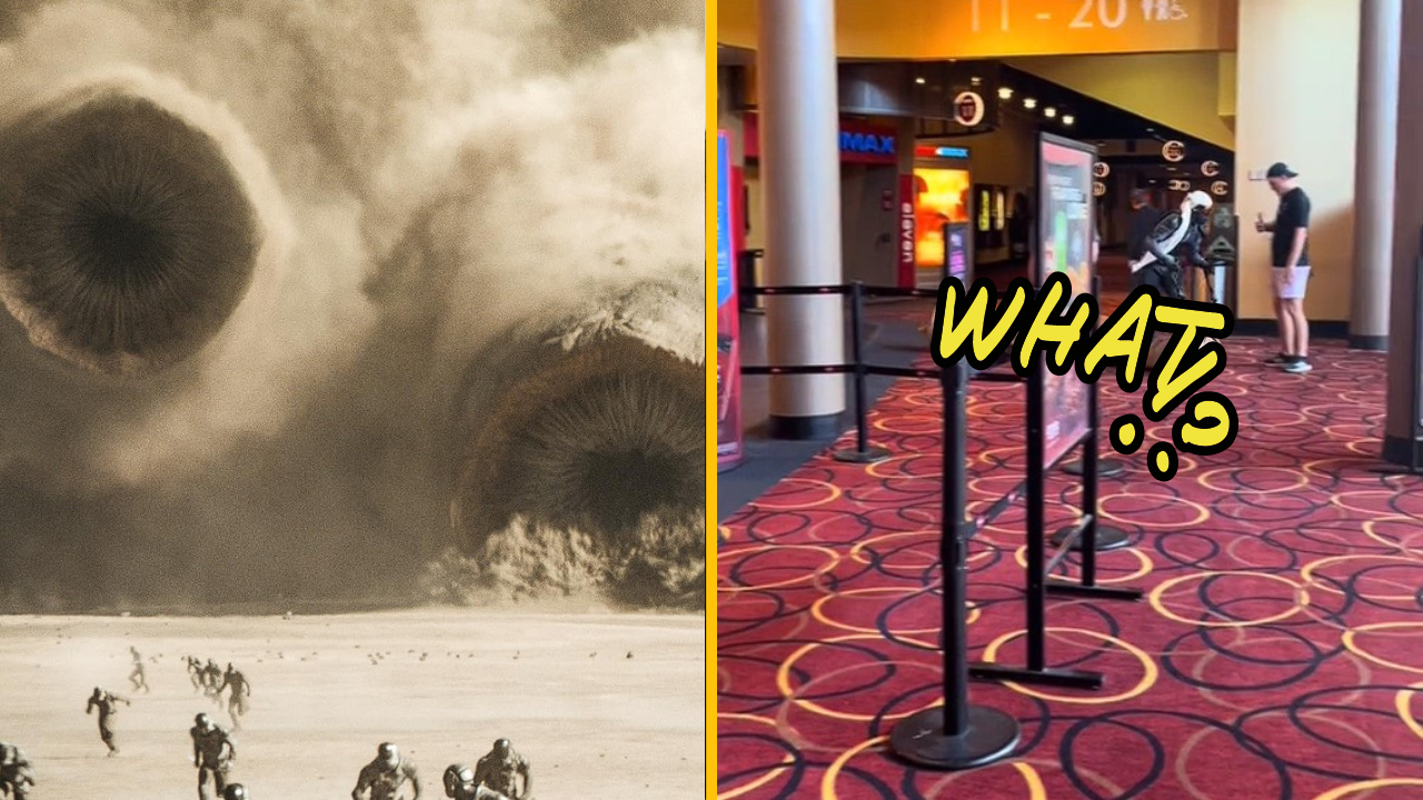 Muž prišiel na premiéru Duny 2 na jeho vlastnom piesočnom červovi. Tomuto sa hovorí zanietenie!