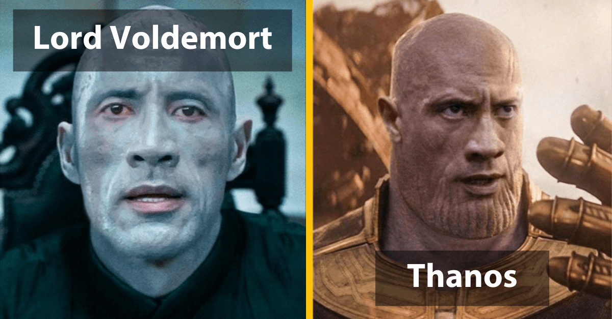 12 vtipných fotomontáži zloduchov zo známych filmov a seriálov, keby ich stvárnil The Rock (Dwayne Johnson)