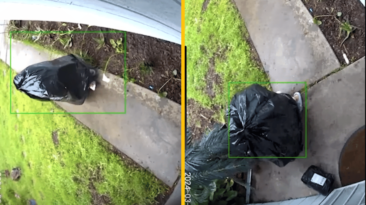 Zlodej predstieral, že je vrece s odpadkami, aby ukradol balík spred domu!